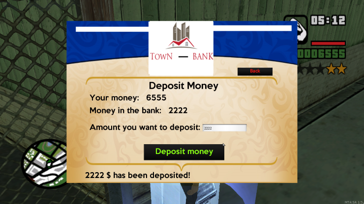 Depositing money